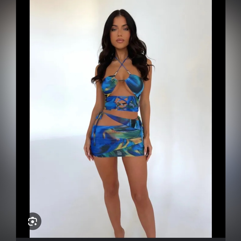 Outcast Milan Mini Skirt Valencia Blue
